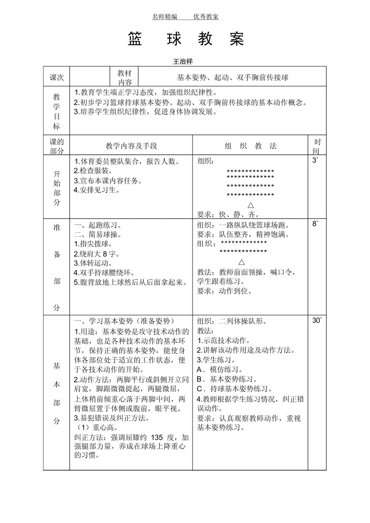 篮球体育生的训练计划和方法